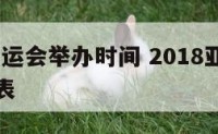 2018亚运会举办时间 2018亚运会举办时间表