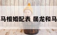 属龙的和属马相婚配表 属龙和马属相最配对