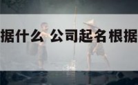 公司起名根据什么 公司起名根据什么起比较好