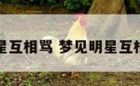 梦见明星互相骂 梦见明星互相骂自己
