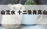 十二生肖高山流水 十二生肖高山流水猜一生肖