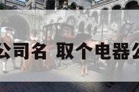 电器取公司名 取个电器公司名字