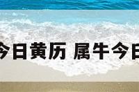 属牛今日黄历 属牛今日吉时