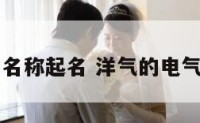 电气公司名称起名 洋气的电气公司名字
