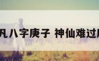 神仙下凡八字庚子 神仙难过庚子年?