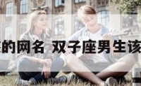 双子座男孩的网名 双子座男生该用什么网名