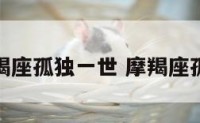 摩羯座孤独一世 摩羯座孤单