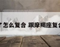 摩羯座了怎么复合 跟摩羯座复合怎么说