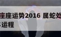 属蛇处女座座运势2016 属蛇处女座座运势2016年运程