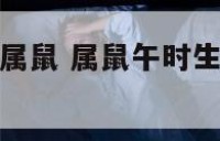 男孩生在午时属鼠 属鼠午时生的男孩子命好吗