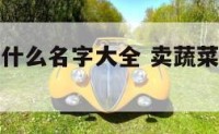 卖蔬菜的取什么名字大全 卖蔬菜的招牌名称图片