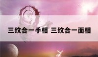 三纹合一手相 三纹合一面相