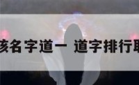 男孩名字道一 道字排行取名