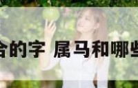 属马相合的字 属马和哪些属相合