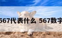 数字567代表什么 567数字含义