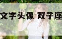 双子座图片带文字头像 双子座图片带文字头像女