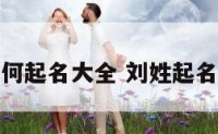 刘姓氏如何起名大全 刘姓起名通典百科