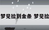 周公解梦梦见捡到金条 梦见捡到金条了