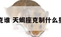 天蝎座克谁 天蝎座克制什么星座的人