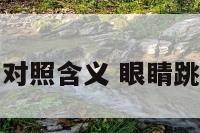 眼睛跳时间对照含义 眼睛跳时辰对照表
