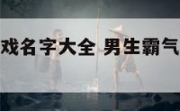 霸气男孩游戏名字大全 男生霸气游戏名字大全超拽