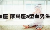 摩羯a型血座 摩羯座a型血男生性格特点