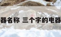 三个字电器名称 三个字的电器公司名称