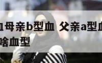 父亲a型血母亲b型血 父亲a型血母亲B型血孩子是啥血型
