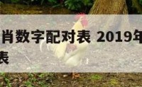 2019生肖数字配对表 2019年生肖合数对照表