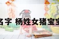 属猪姓杨名字 杨姓女猪宝宝名字大全