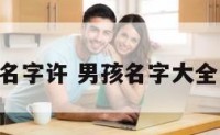 周易男孩名字许 男孩名字大全 取名姓许