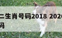 今年十二生肖号码2018 2020年十二生肖号码