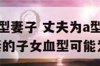 a型丈夫-b型妻子 丈夫为a型血妻子为b型血的夫妻的子女血型可能为