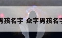 众字男孩名字 众字男孩名字寓意