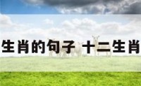 有关语十二生肖的句子 十二生肖的佳句积累