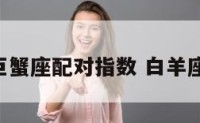白羊座巨蟹座配对指数 白羊座 巨蟹座