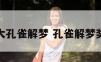 大孔雀解梦 孔雀解梦奖