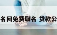 贷款公司起名网免费取名 贷款公司名字全称