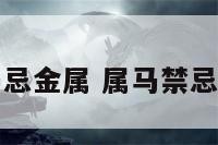 属马忌金属 属马禁忌生肖