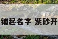 紫砂店铺起名字 紫砂开店名称