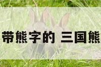 三国人物带熊字的 三国熊猫叫什么