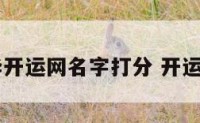 中华开运网名字打分 开运姓名