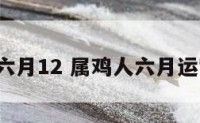 属鸡人六月12 属鸡人六月运势2024