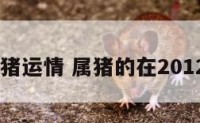 2012属猪运情 属猪的在2012年财运