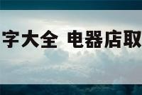 电器三个字名字大全 电器店取名字大全三个字