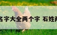 姓氏石名字大全两个字 石姓两字男名