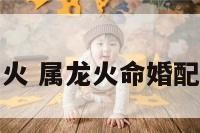 龙为离属火 属龙火命婚配属什么好