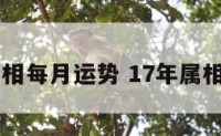 17年各属相每月运势 17年属相属什么的