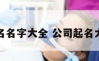 公司起名名字大全 公司起名大全大气