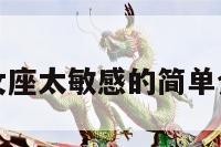 处女座太敏感的简单介绍